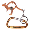 Kangaroo Shaped Bottle Opener with Key Chain & Carabiner